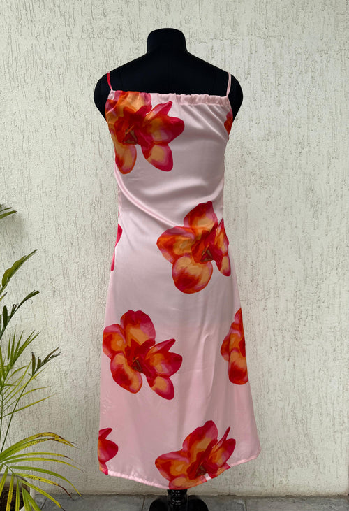 Floral Satin Slip Dress